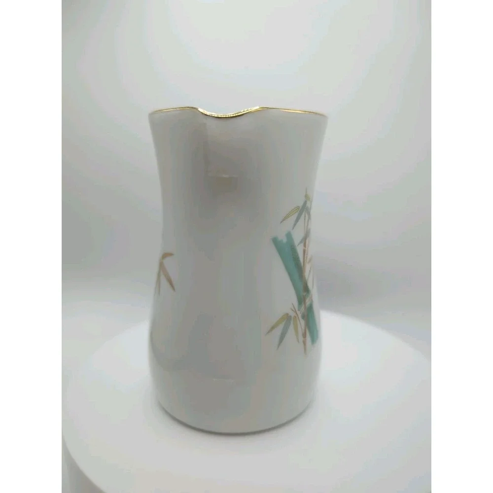 Vintage Noritake Oriental Bamboo Creamer Pitcher 6341 Mid Century Japan White